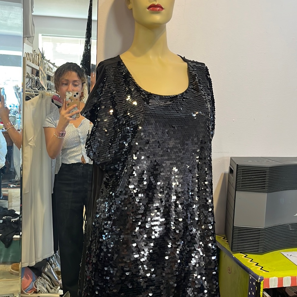 Glittery XL black dress.